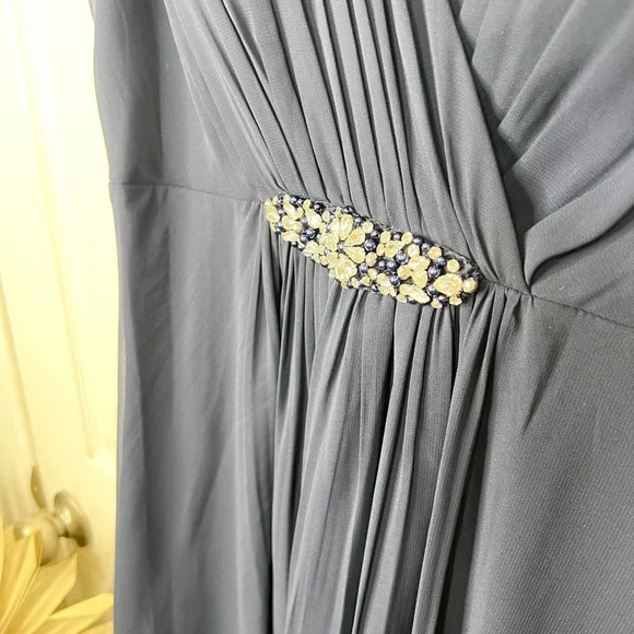 Eliza J Women's Size 10 Blue Embellished High/Low Chiffon Dress Formal - Picture 6 of 15